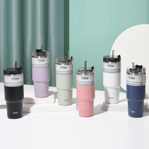 Ly giữ nhiệt khắc tên Tyeso 600ML-900ML inox 304 cao cấp, giữ nhiệt nóng lạnh 12H | TS-8727C