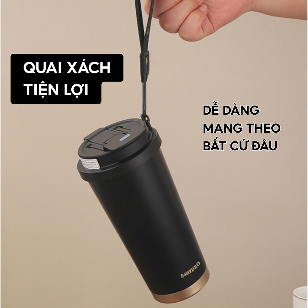 Ly giữ nhiệt cà phê 84C530C, dung tích 530ml, lõi tráng sứ - Ảnh 4