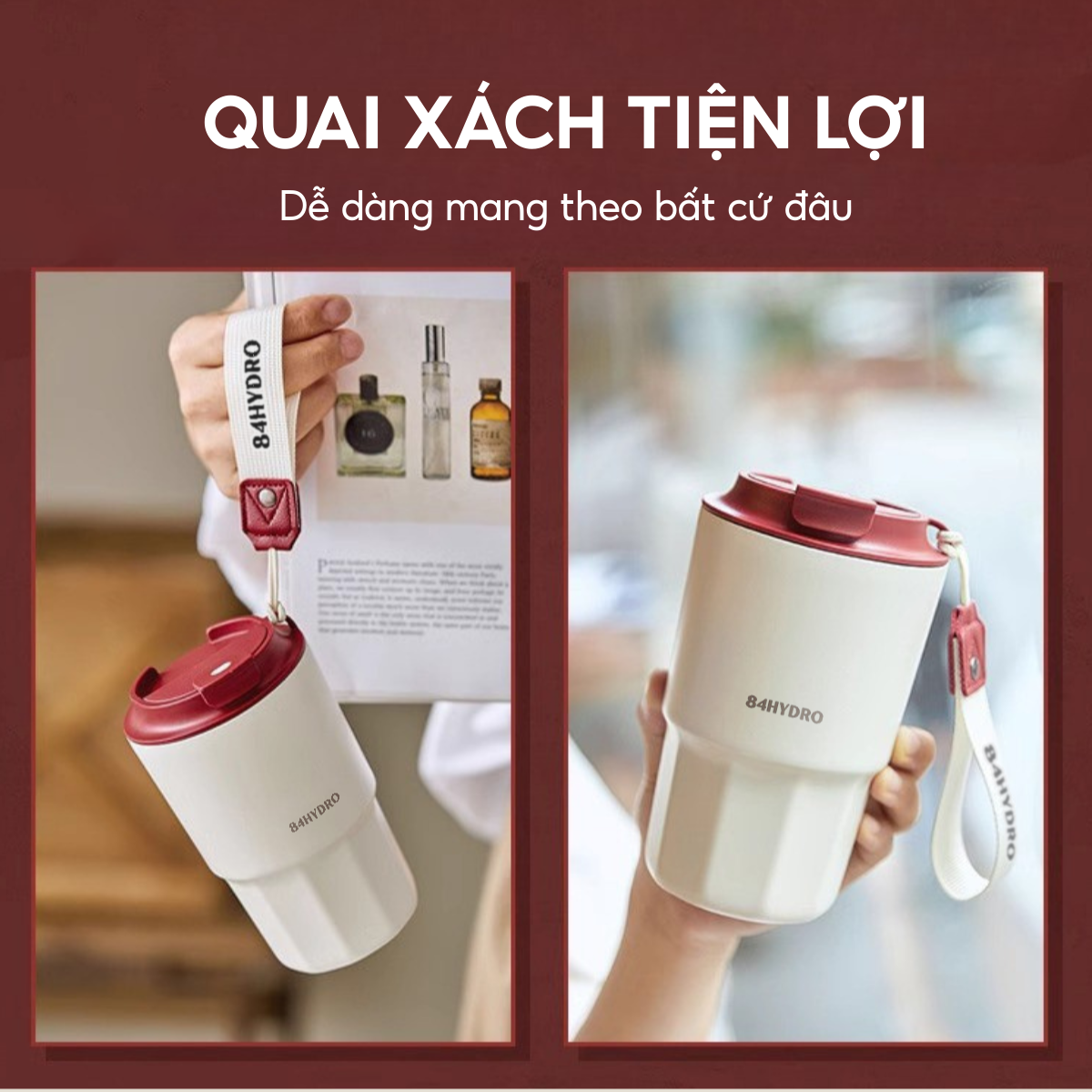 Ly giữ nhiệt cà phê lõi tráng sứ 84C450C, dung tích 450ml - Ảnh 7