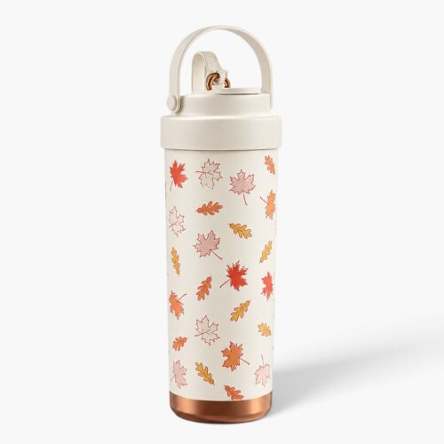 Ly giữ nhiệt 84E750C, dung tích 750ml, inox 304, lõi tráng sứ cao cấp - White Autumn Leaves